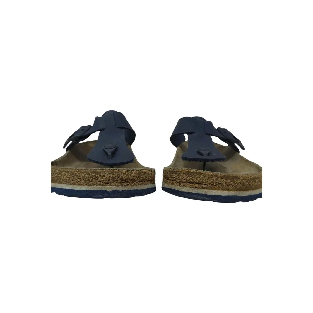 Birkenstock Gizeh Thong Sandals Mens 13 Blue Leather Cork Buckle Comfort